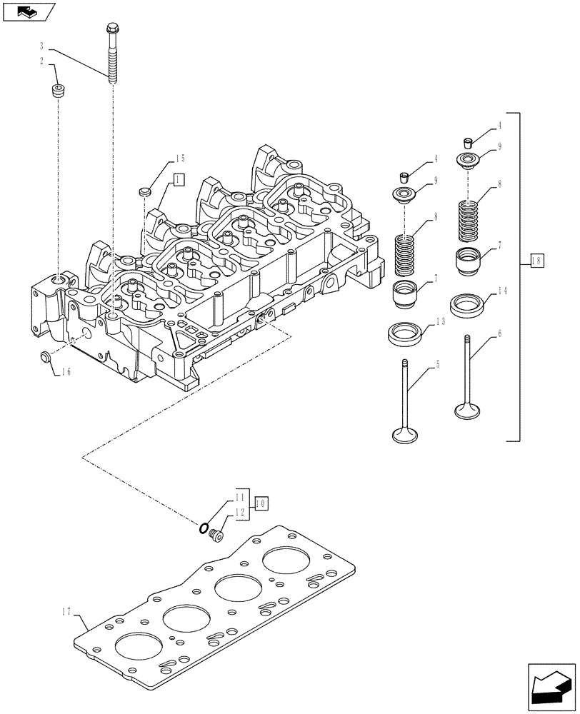 Схема запчастей Case IH F4CE9484C J600 - (10.101.AA) - CYLINDER HEAD & RELATED PARTS (10) - ENGINE