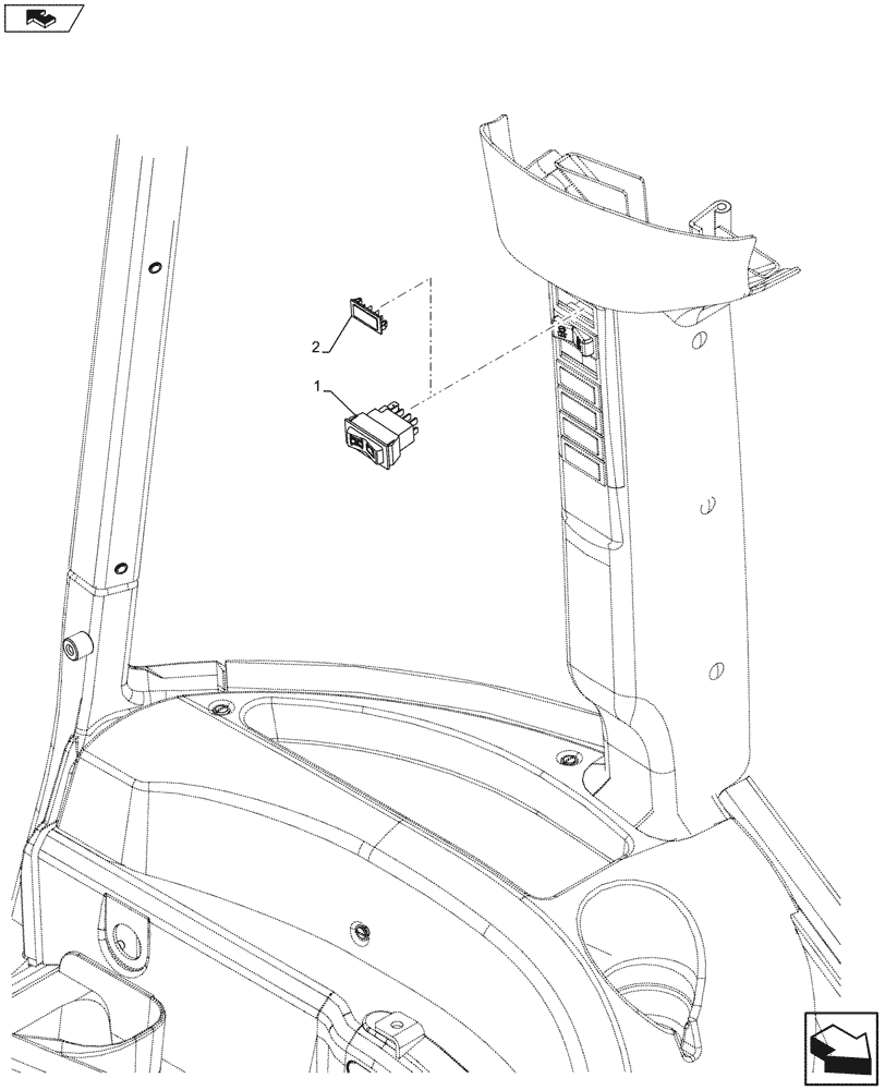 Схема запчастей Case IH FARMALL 105U - (55.302.AI[02]) - VAR - 330798 - BATTERY CUT-OUT, SWITCH, ISO (55) - ELECTRICAL SYSTEMS