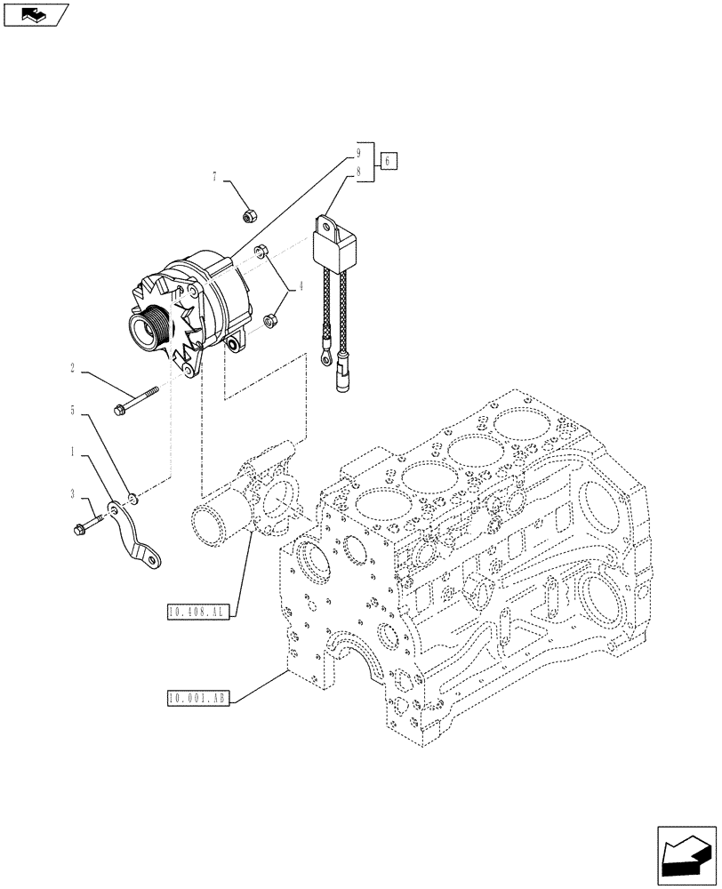 Схема запчастей Case IH F4CE9487N J603 - (55.301.AB) - ALTERNATOR (55) - ELECTRICAL SYSTEMS