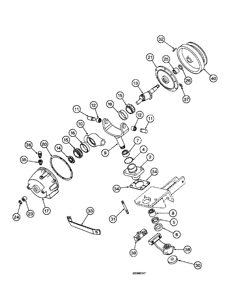 Схема запчастей Case IH INTERNATIONAL - (3-38) - KNIFE DRIVE CONNECTIONS, SINGLE AUGER (14) - CROP CUTTING