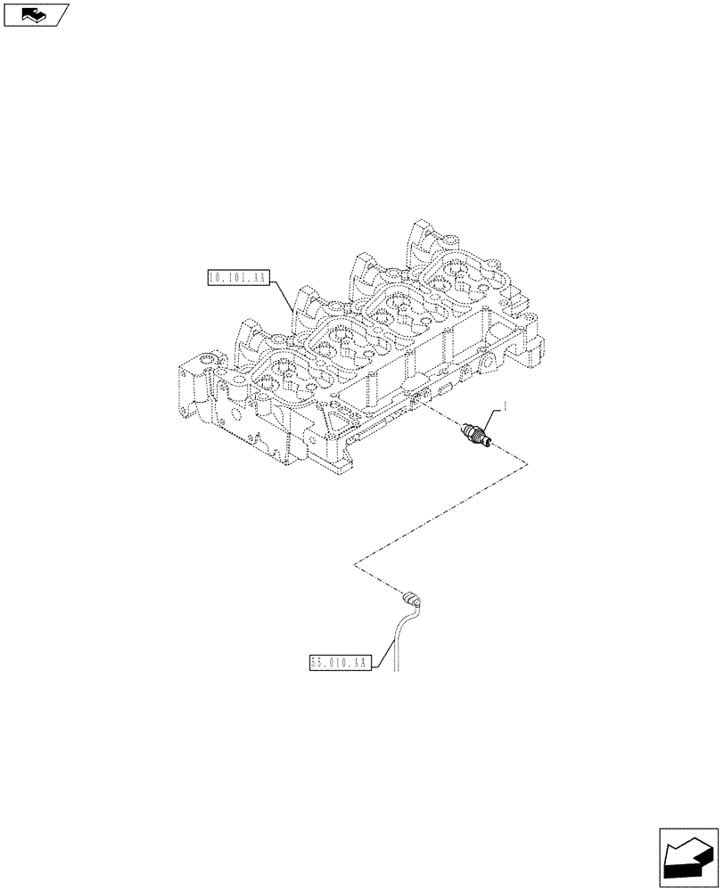 Схема запчастей Case IH F4CE9487N J603 - (55.010.AQ) - FUEL SYSTEM INJECTOR, SENSOR (55) - ELECTRICAL SYSTEMS