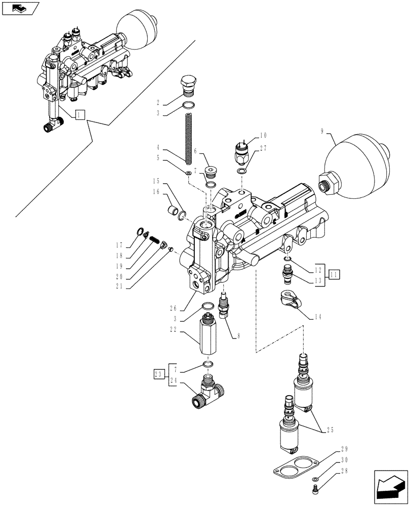 Схема запчастей Case IH FARMALL 115U - (21.134.AM[04]) - VAR - 332279 - TRANSMISSION CONTROL VALVE, COMPONENTS (21) - TRANSMISSION