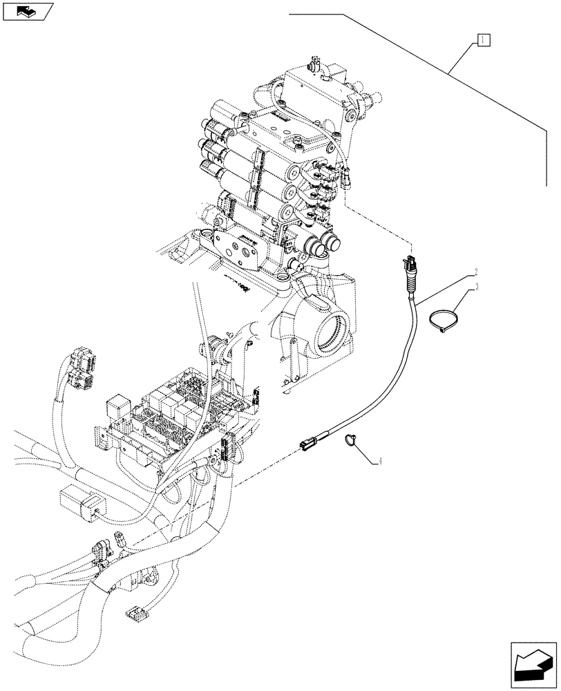 Схема запчастей Case IH FARMALL 115U - (88.035.AA[04]) - DIA KIT, 1 DIVERTER FOR 3 REMOTES (88) - ACCESSORIES