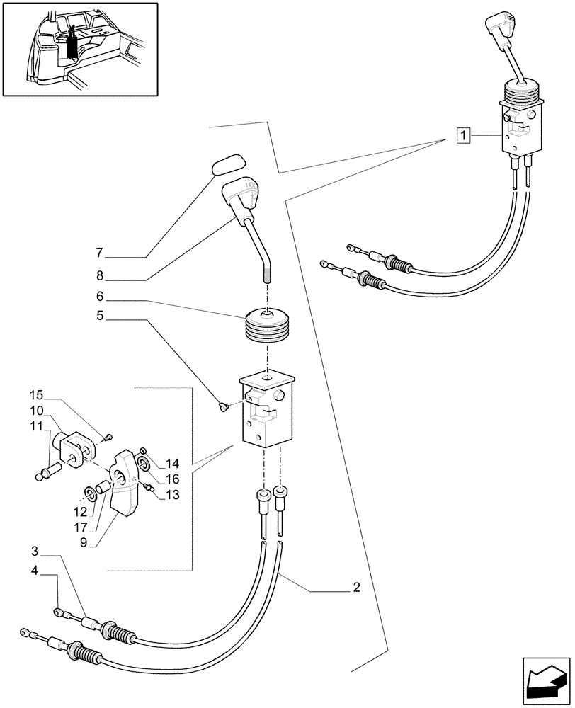 Схема запчастей Case IH MXU130 - (1.96.2/02B) - (VAR.713) JOYSTICK FOR MIDMOUNT (NA) - BREAKDOWN (10) - OPERATORS PLATFORM/CAB