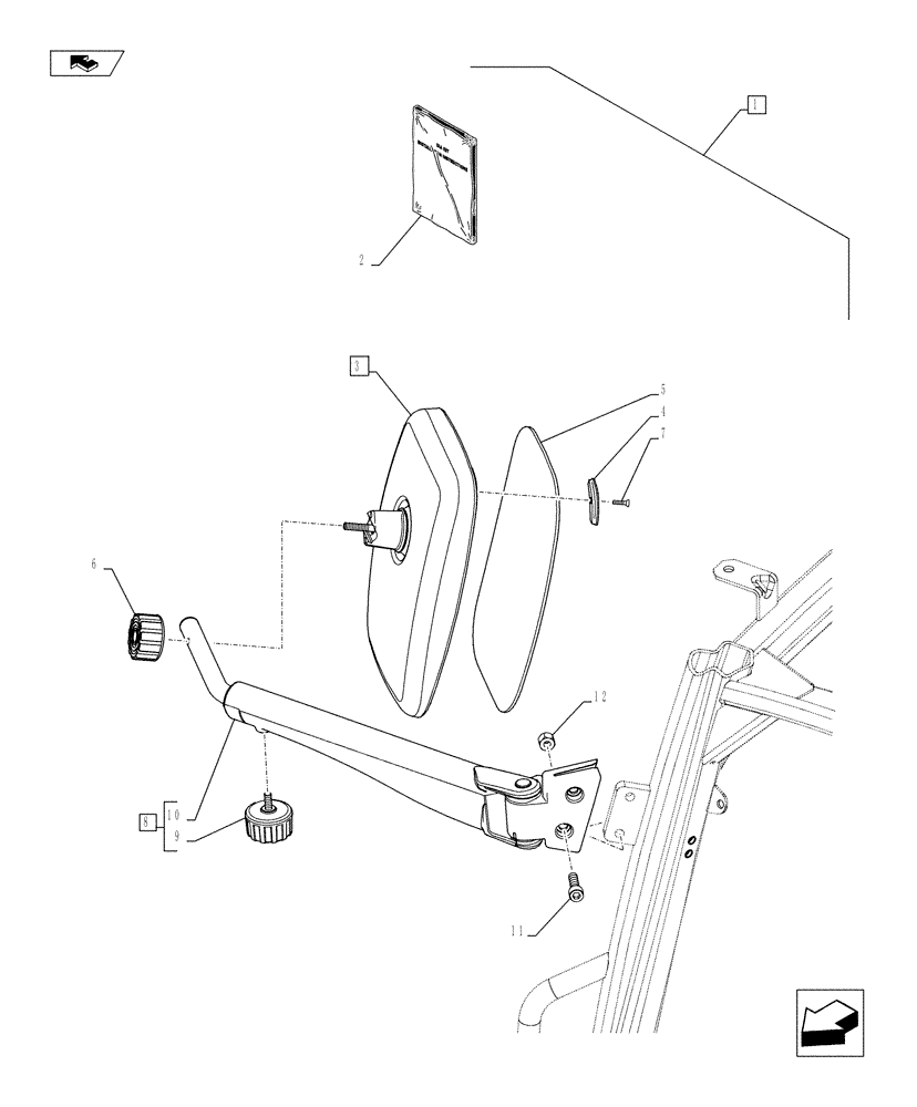 Схема запчастей Case IH FARMALL 115U - (88.090.AA[04]) - DIA KIT, 2 TELESCOPIC REAR VIEW MIRROR (88) - ACCESSORIES