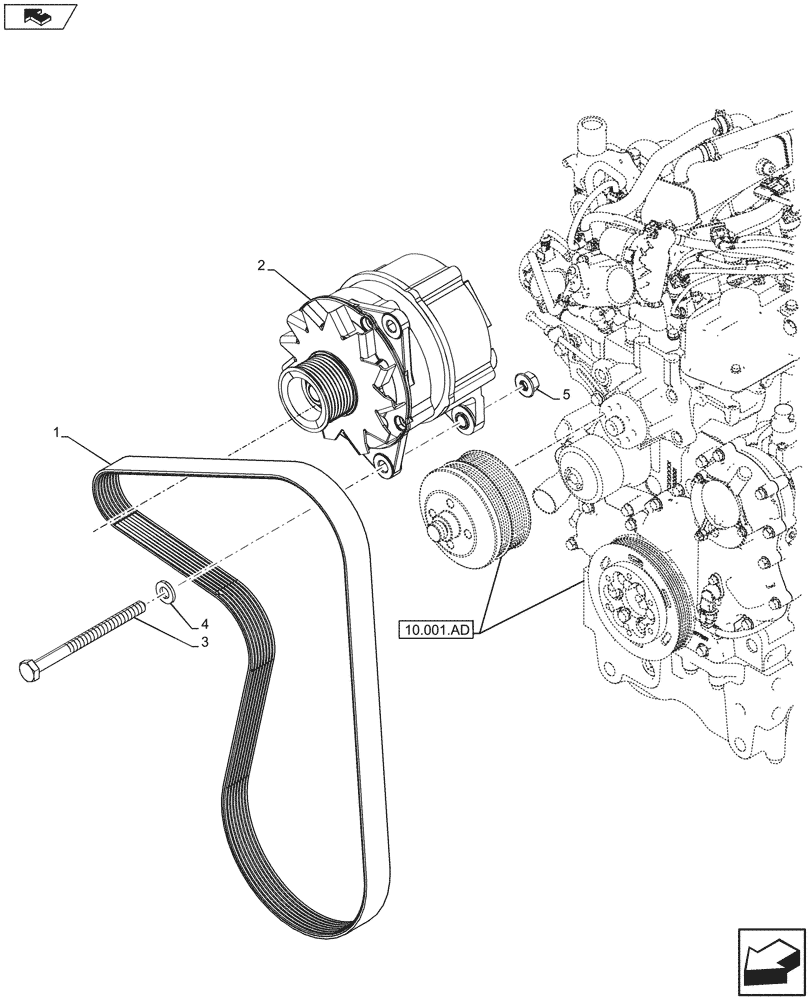 Схема запчастей Case IH FARMALL 105U - (55.301.AA[01]) - STD + VAR - 391192 - ALTERNATOR (120A) (55) - ELECTRICAL SYSTEMS