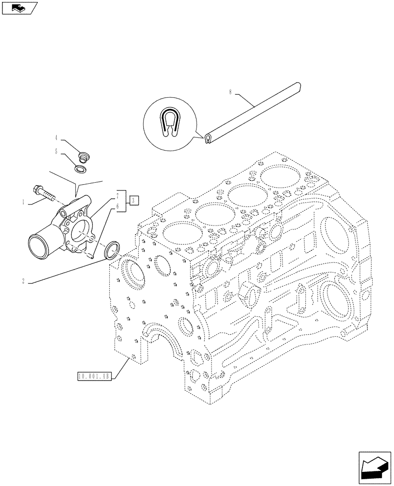 Схема запчастей Case IH F4CE9487N J603 - (10.408.AL) - ENGINE, COOLING SYSTEM LINE (10) - ENGINE