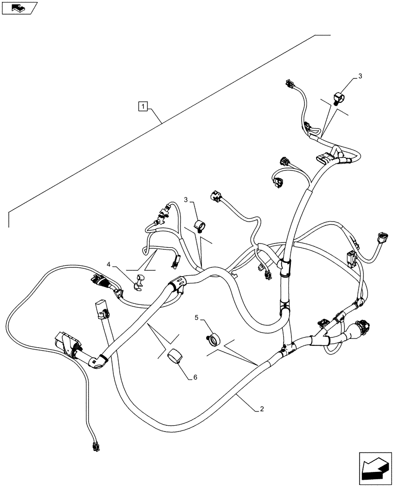 Схема запчастей Case IH FARMALL 105U - (55.015.AB[06]) - VAR - 332229 - ENGINE - ELECTRIC CABLE - ISO - END YR 18-NOV-2012 (55) - ELECTRICAL SYSTEMS