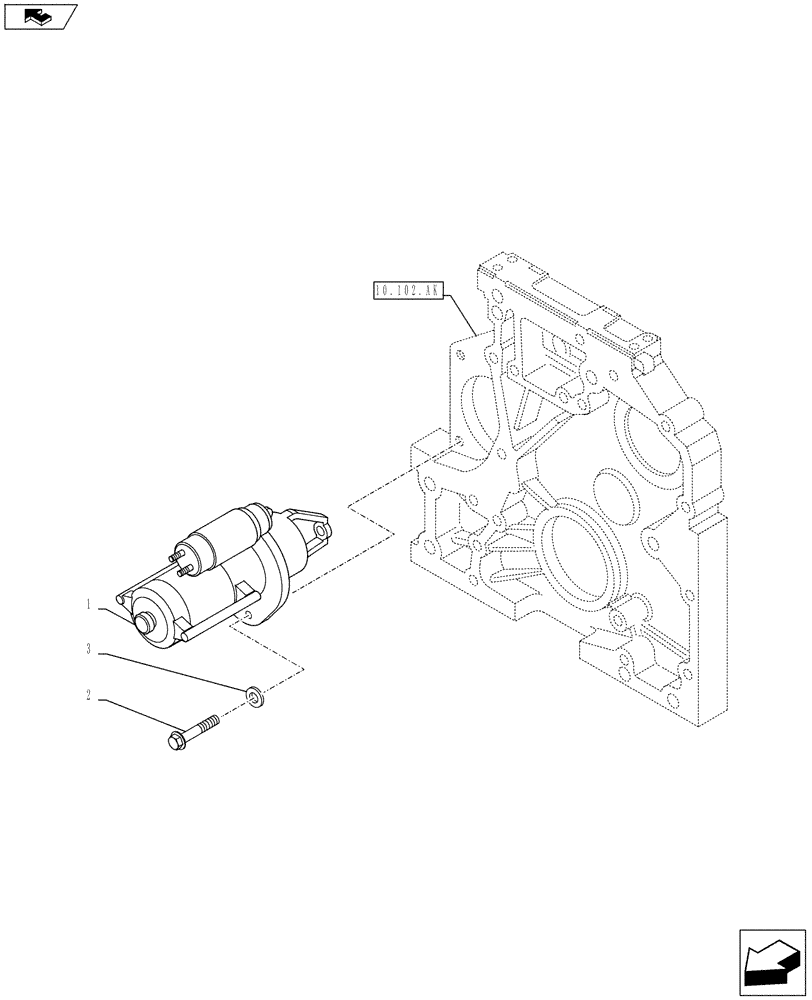 Схема запчастей Case IH F4CE9484C J600 - (55.201.AE) - STARTER MOTOR (55) - ELECTRICAL SYSTEMS