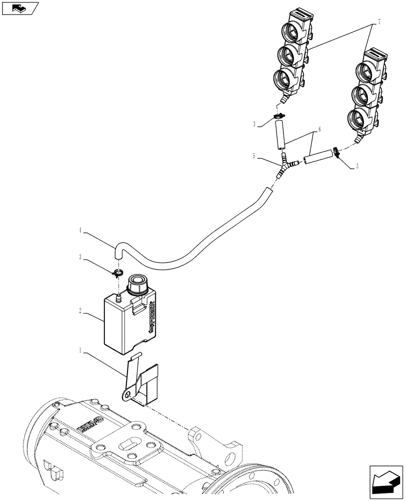 Схема запчастей Case IH FARMALL 105U - (35.300.AQ[02]) - VAR - 331844 - REMOTE CONTROL VALVE, RESERVOIR (35) - HYDRAULIC SYSTEMS