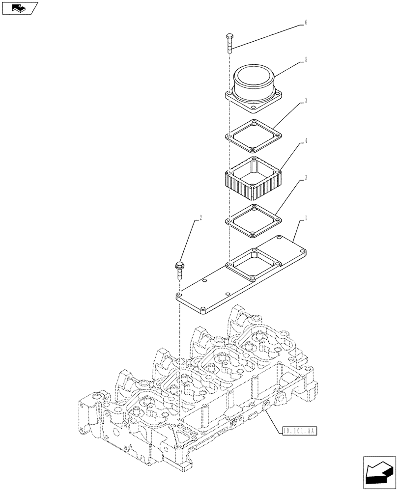 Схема запчастей Case IH F4CE9487N J603 - (10.254.AM) - MANIFOLD, INTAKE, INTAKE (10) - ENGINE