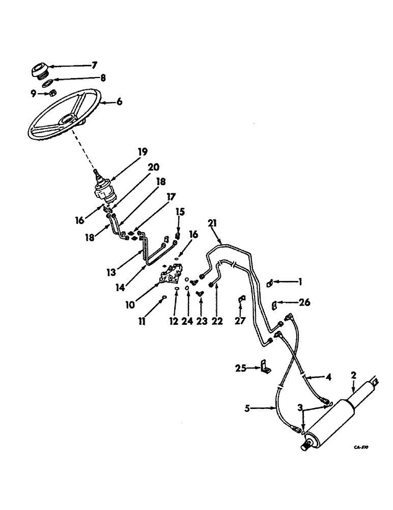 Схема запчастей Case IH 2826 - (10-09) - HYDRAULICS, POWER STEERING, INTERNATIONAL TRACTORS (07) - HYDRAULICS