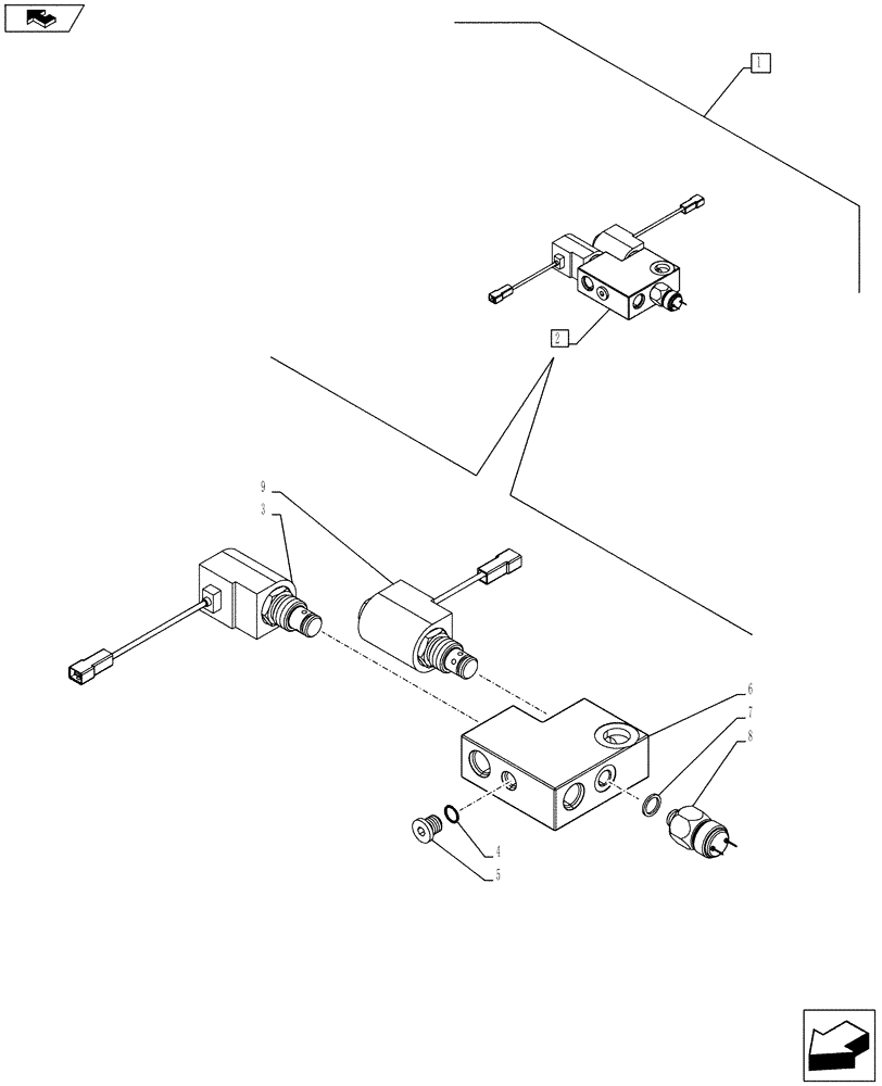 Схема запчастей Case IH FARMALL 115U - (88.033.AA[03]) - DIA KIT, TRAILER BRAKE VALVE - ISO (88) - ACCESSORIES