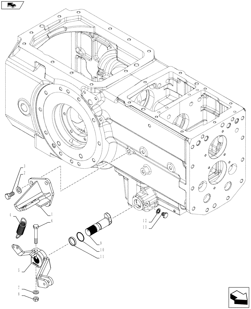 Схема запчастей Case IH FARMALL 105U - (33.110.AP[01]) - STD + VAR - 390399 - PARKING BRAKE, EXTERNAL CONTROL (33) - BRAKES & CONTROLS