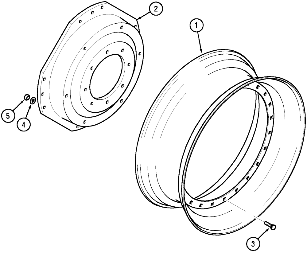 Схема запчастей Case IH MX150 - (06-38) - REAR WHEELS ADJUSTABLE (44) - WHEELS