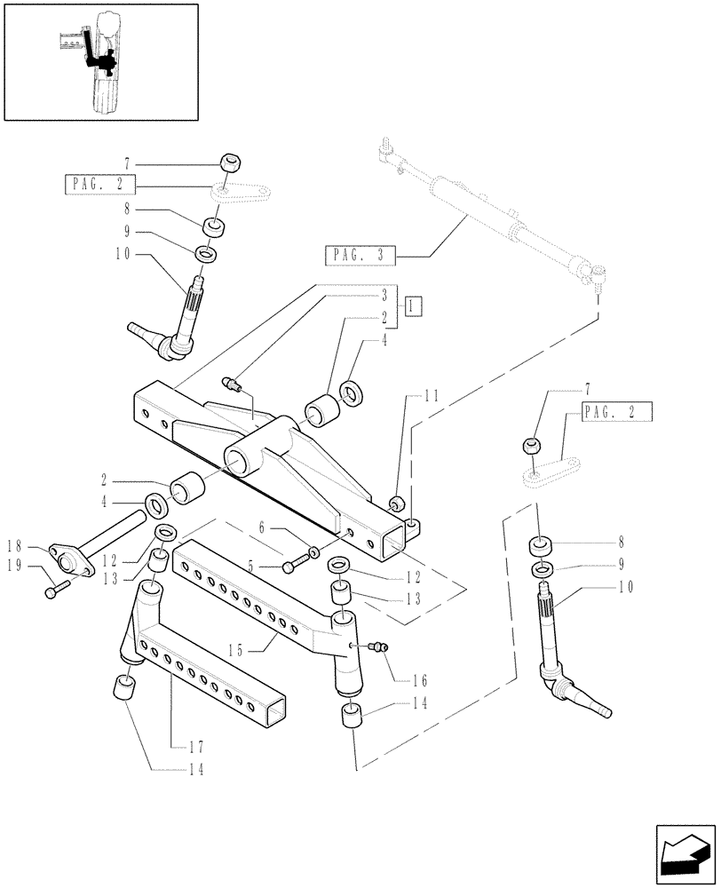 Схема запчастей Case IH MAXXUM 110 - (1.41.0/01[01]) - 2WD HEAVY DUTY FRONT AXLE - BODY (VAR.330407) (04) - FRONT AXLE & STEERING