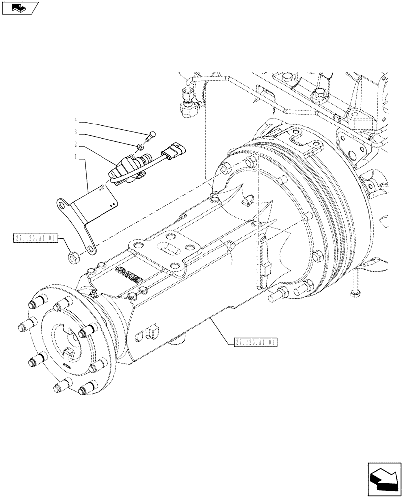 Схема запчастей Case IH FARMALL 105U - (55.046.AH) - STD + VAR - 743933 - DIFF LOCK SWITCH (55) - ELECTRICAL SYSTEMS