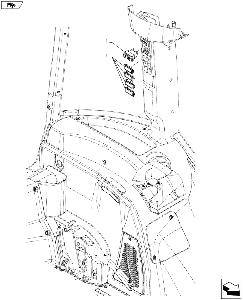 Схема запчастей Case IH FARMALL 105U - (55.513.AC[01]) - STD + VAR - 332717, 391713, 391756 - TRANSMISSION CONTROL, POWERSHUTTLE, SWITCH, NA (55) - ELECTRICAL SYSTEMS