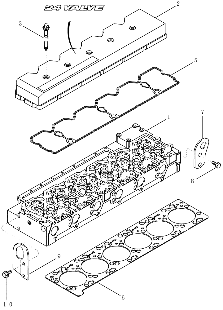 Схема запчастей Case IH MX255 - (02-28) - CYLINDER HEAD - COVER, MX255 AND MX285 (02) - ENGINE