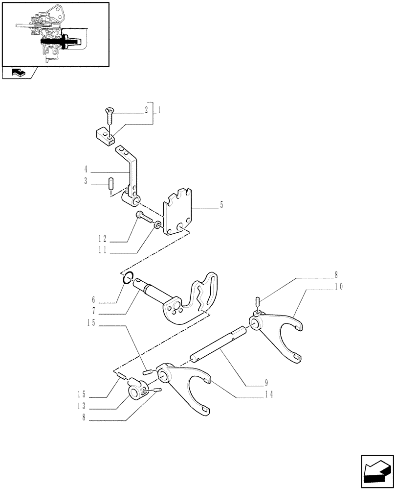 Схема запчастей Case IH FARMALL 65C - (1.80.1/03[04]) - POWER TAKE-OFF (540-540E-1000 RPM) WITH GROUND SPEED - ROD AND FORK (VAR.330817-331817) (07) - HYDRAULIC SYSTEM