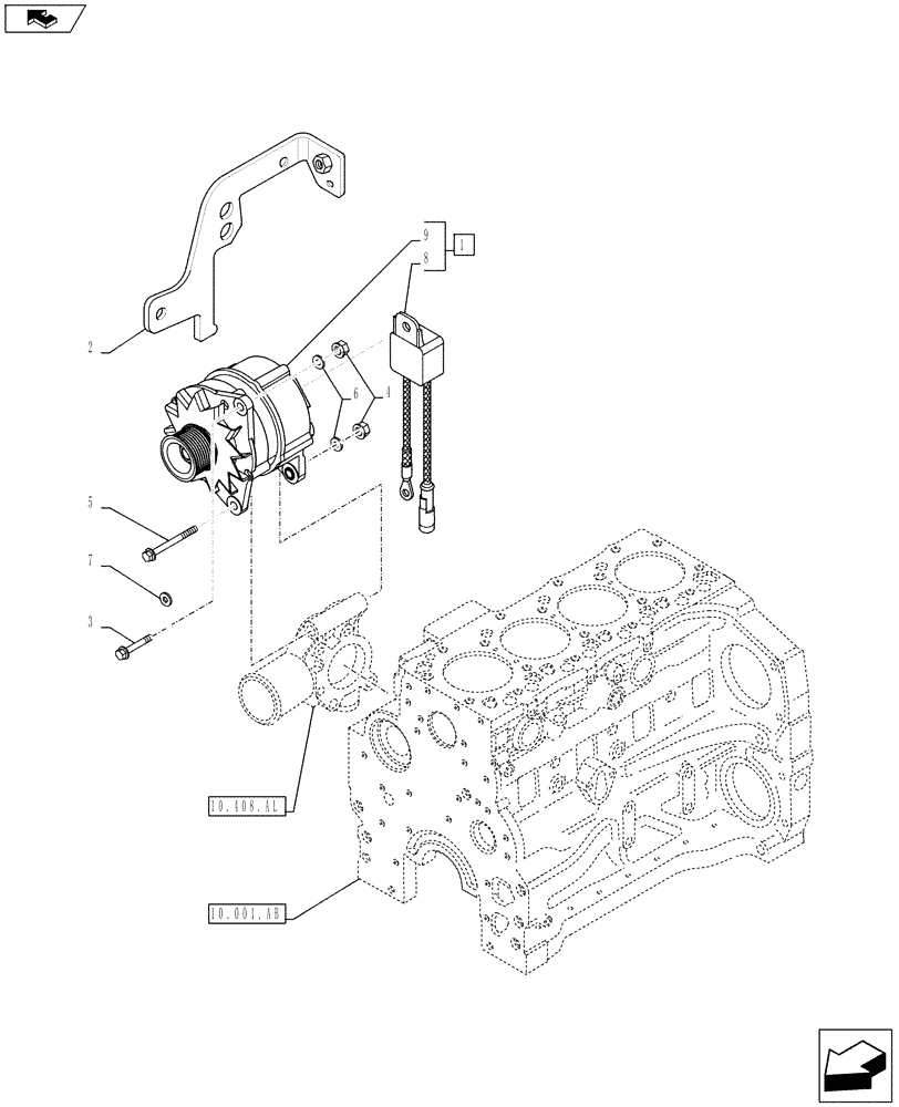 Схема запчастей Case IH F4CE9484C J600 - (55.301.AB) - ALTERNATOR (55) - ELECTRICAL SYSTEMS