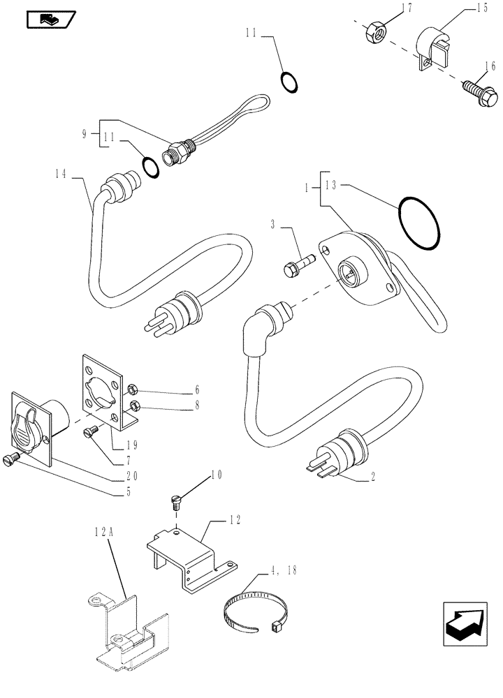 Схема запчастей Case IH MAGNUM 225 - (10.001.03) - ENGINE BLOCK & TRANSMISSION HEATERS (10) - ENGINE