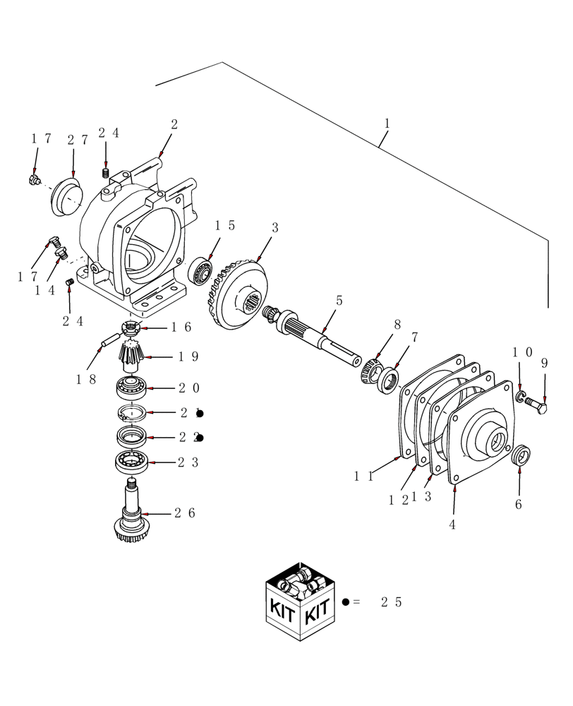 Схема запчастей Case IH MDX91 - (007) - GEARBOX BSN YFN146307 (58) - ATTACHMENTS/HEADERS