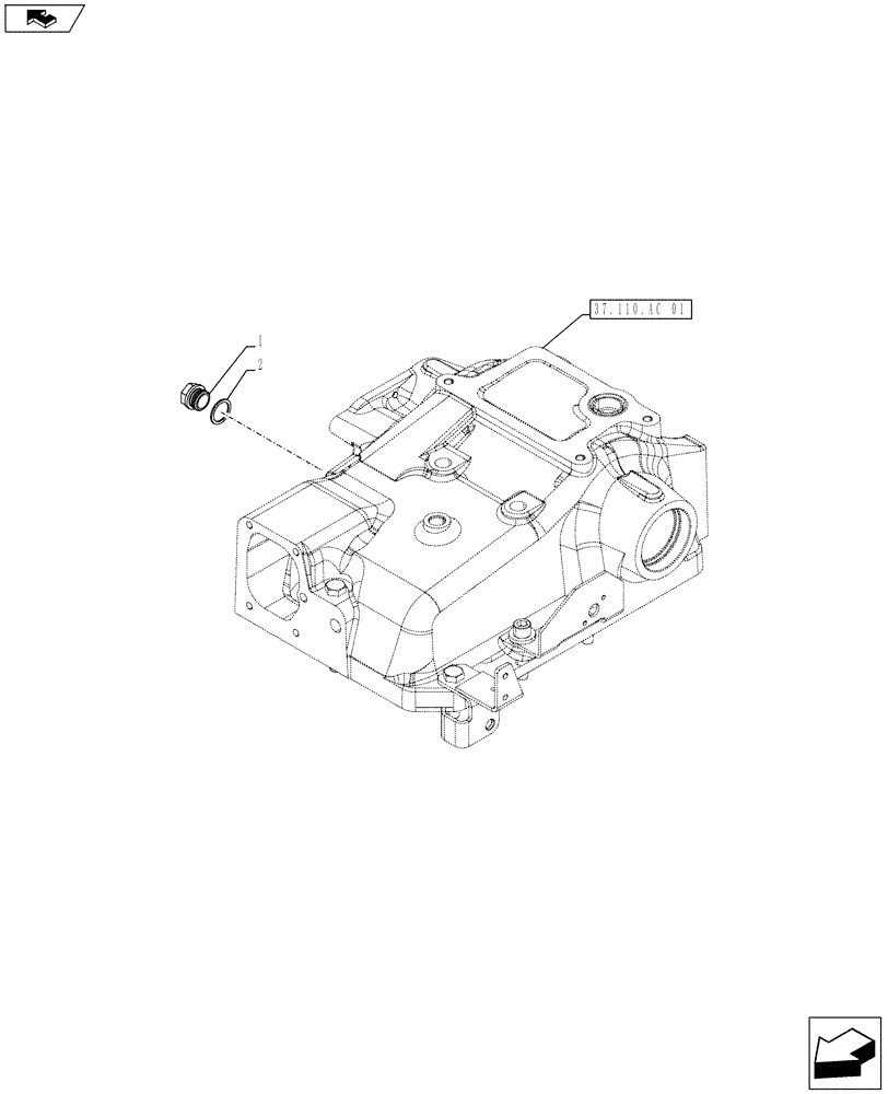 Схема запчастей Case IH FARMALL 115U - (35.204.BS[01]) - STD + VAR - 743915 - HYDRAULIC LIFT, COVER, PLUG, W/O MID MOUNT VALVES (35) - HYDRAULIC SYSTEMS