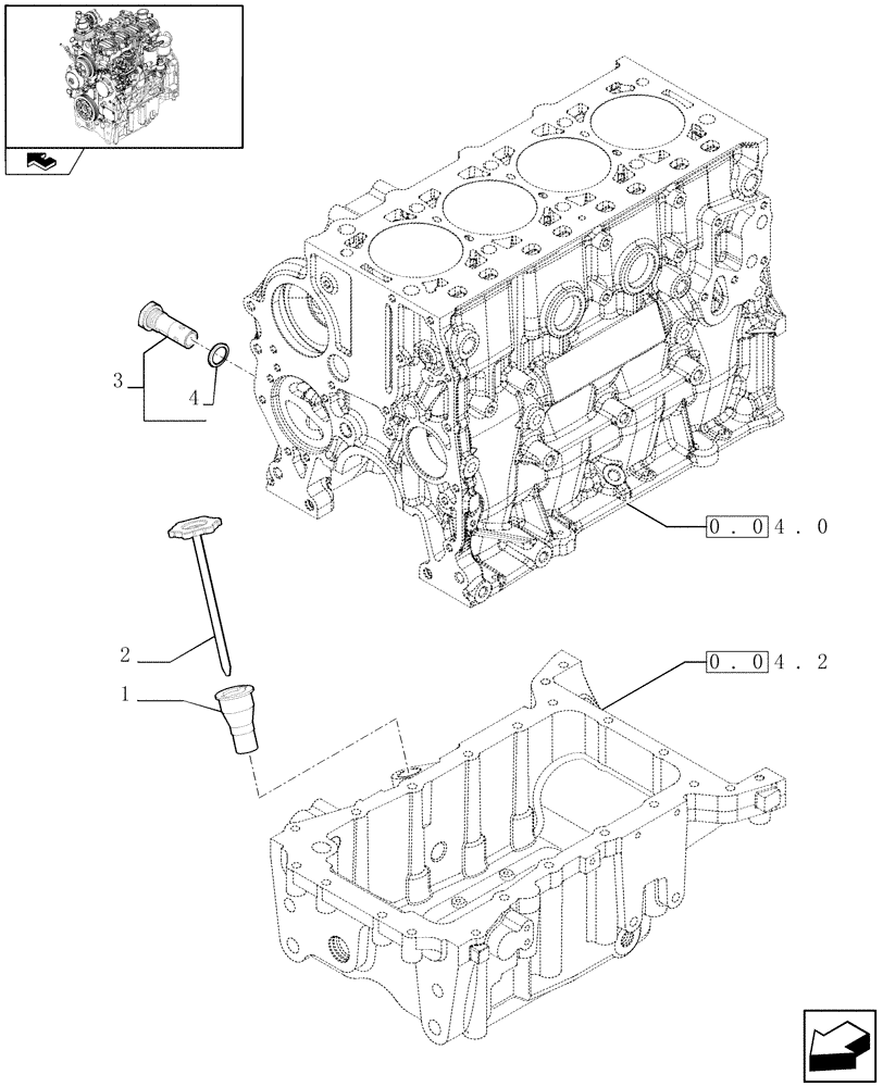 Схема запчастей Case IH FARMALL 65C - (0.27.0) - ENGINE OIL DIPSTICK (01) - ENGINE