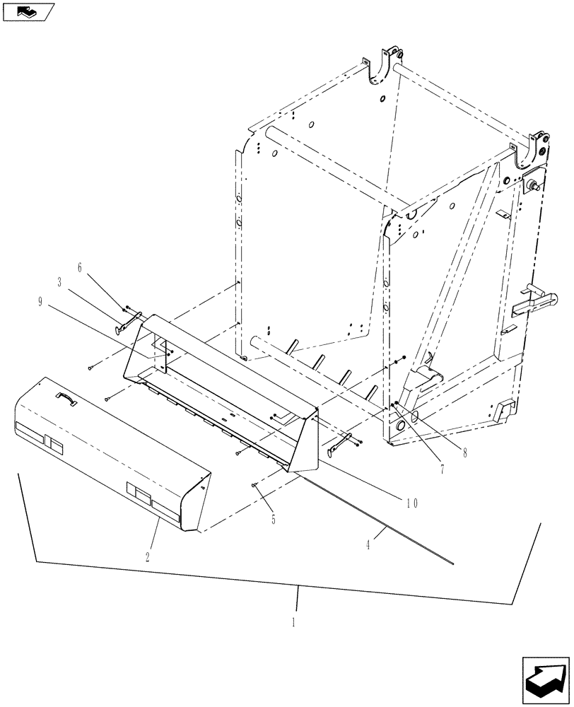 Схема запчастей Case IH RB455A - (88.068.04) - DIA KIT, REAR NET STORAGE (88) - ACCESSORIES