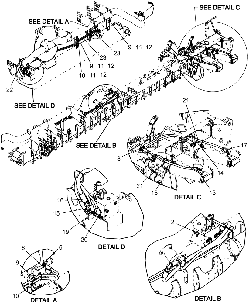 Схема запчастей Case IH 1260 - (35.220.08[01]) - HYDRAULICS - OUTER WING RH (35) - HYDRAULIC SYSTEMS