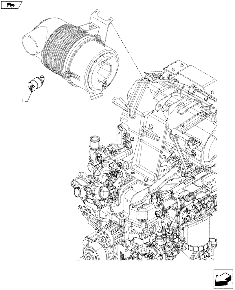 Схема запчастей Case IH FARMALL 95C - (55.014.AC[02]) - VAR - 330200 - AIR CLEANER, RESTRICTION SWITCH (55) - ELECTRICAL SYSTEMS