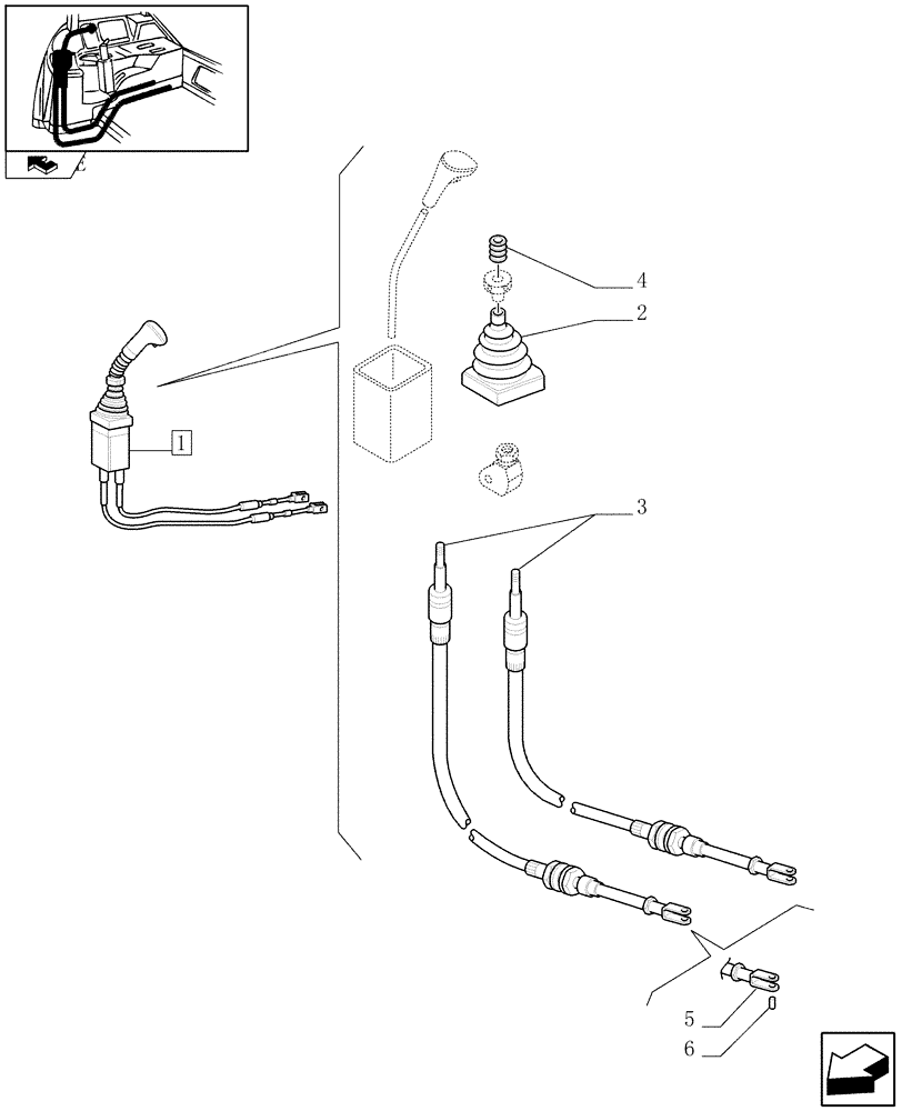 Схема запчастей Case IH FARMALL 75C - (1.92.82/11[01]) - 2 MID-MOUNT REMOTE VALVES WITH JOYSTICK - JOYSTICK (VAR.330124-331124-332124-330125-331125-332125-334125-335125) (10) - OPERATORS PLATFORM/CAB