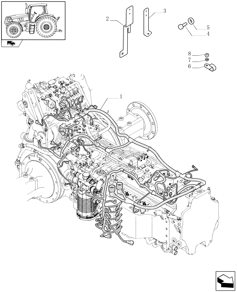 Схема запчастей Case IH PUMA 225 - (1.75.4[05]) - REAR MAIN CABLE (06) - ELECTRICAL SYSTEMS