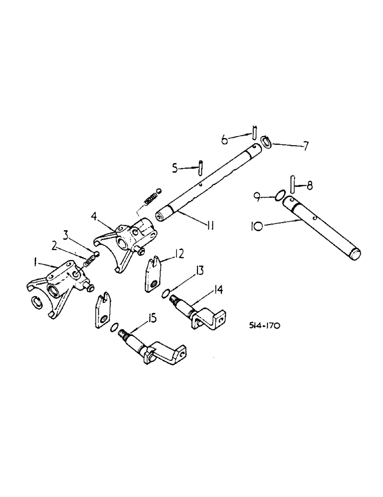 Схема запчастей Case IH 674 - (07-35) - GEAR SHIFT MECHANISM, RANGE TRANSMISSION (04) - Drive Train