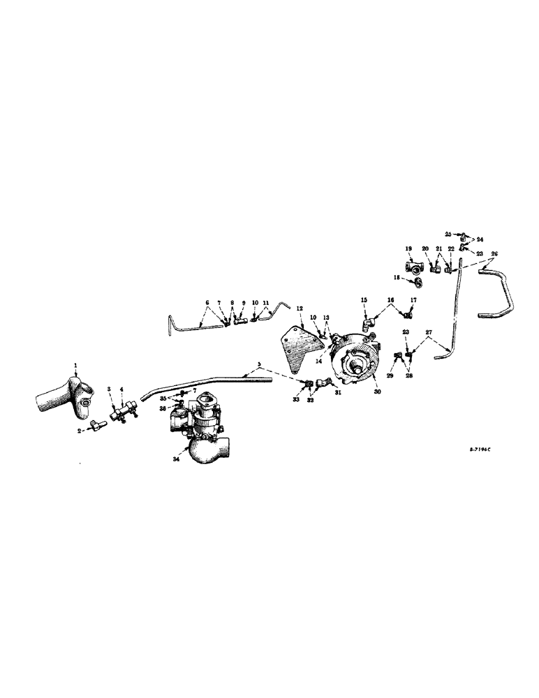 Схема запчастей Case IH 400-SERIES - (047) - CARBURETED ENGINE, CARBURETOR AND REGULATOR CONNECTIONS, LIQUIFIED PETROLEUM GAS (01) - ENGINE