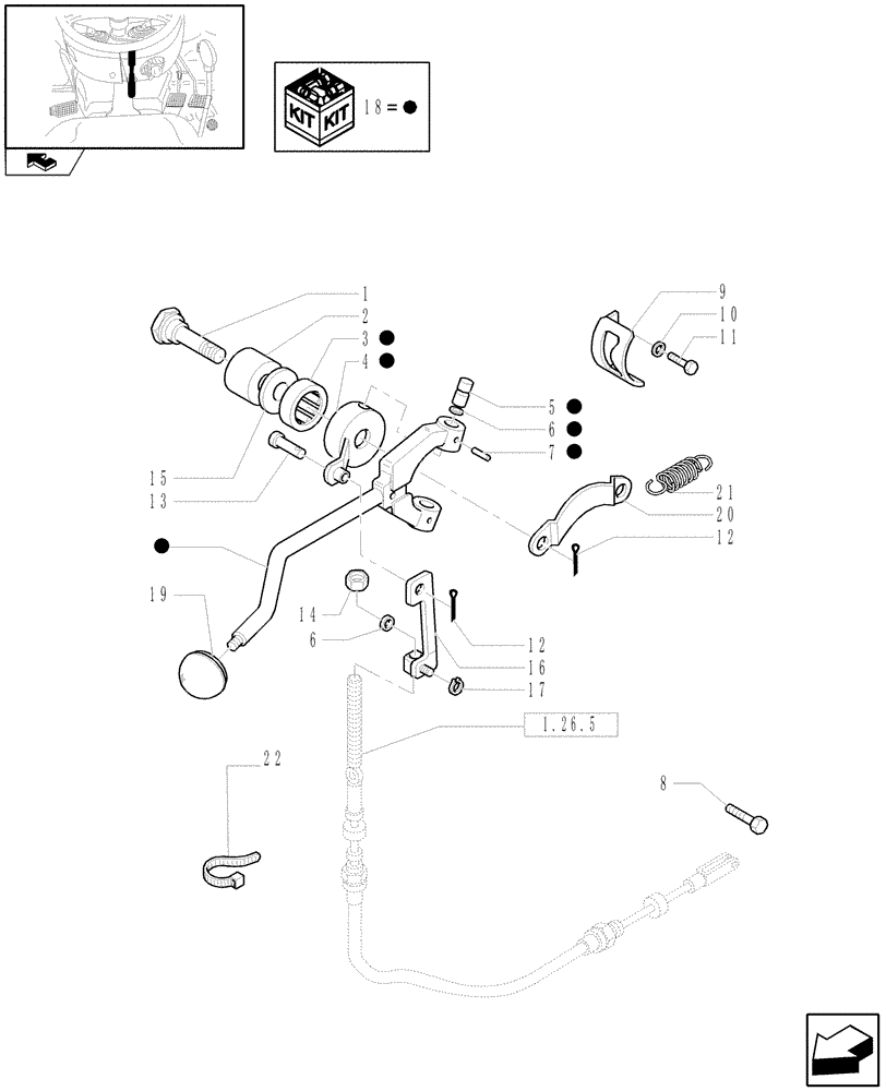 Схема запчастей Case IH FARMALL 95N - (1.92.265) - POWER TAKE-OFF, CONTROL LEVER (10) - OPERATORS PLATFORM/CAB