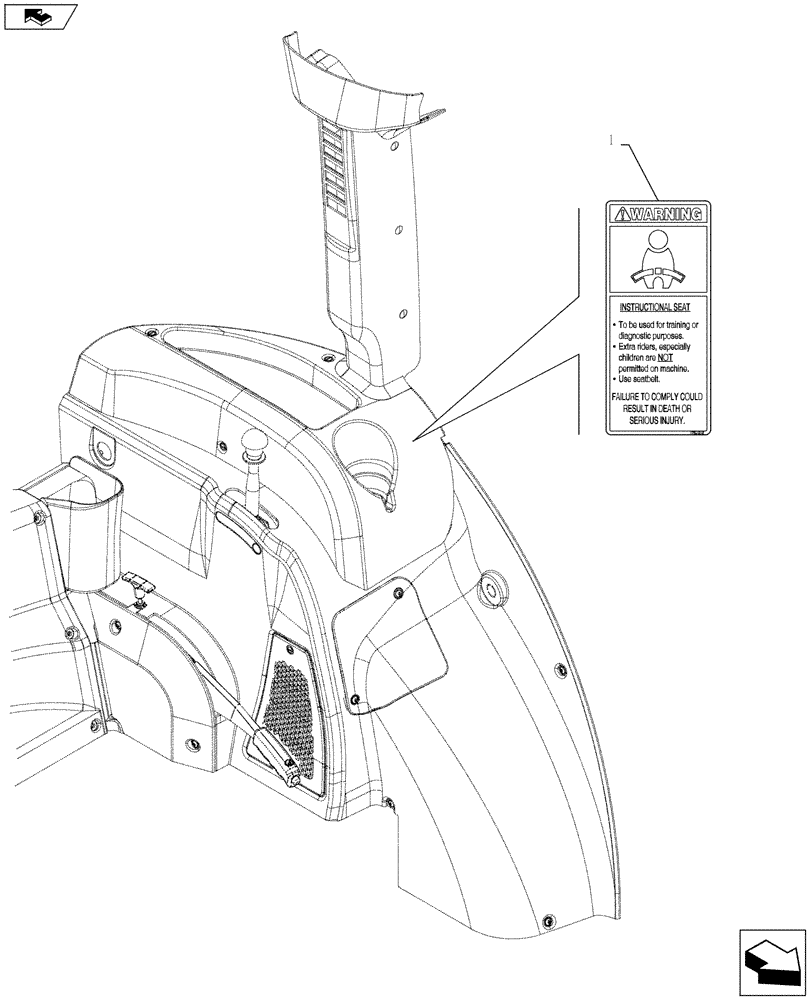 Схема запчастей Case IH FARMALL 85C - (90.108.AC[22]) - VAR - 334180, 334183, 334185, 744588 - WARNING DECAL, W/ CAB - NA (90) - PLATFORM, CAB, BODYWORK AND DECALS