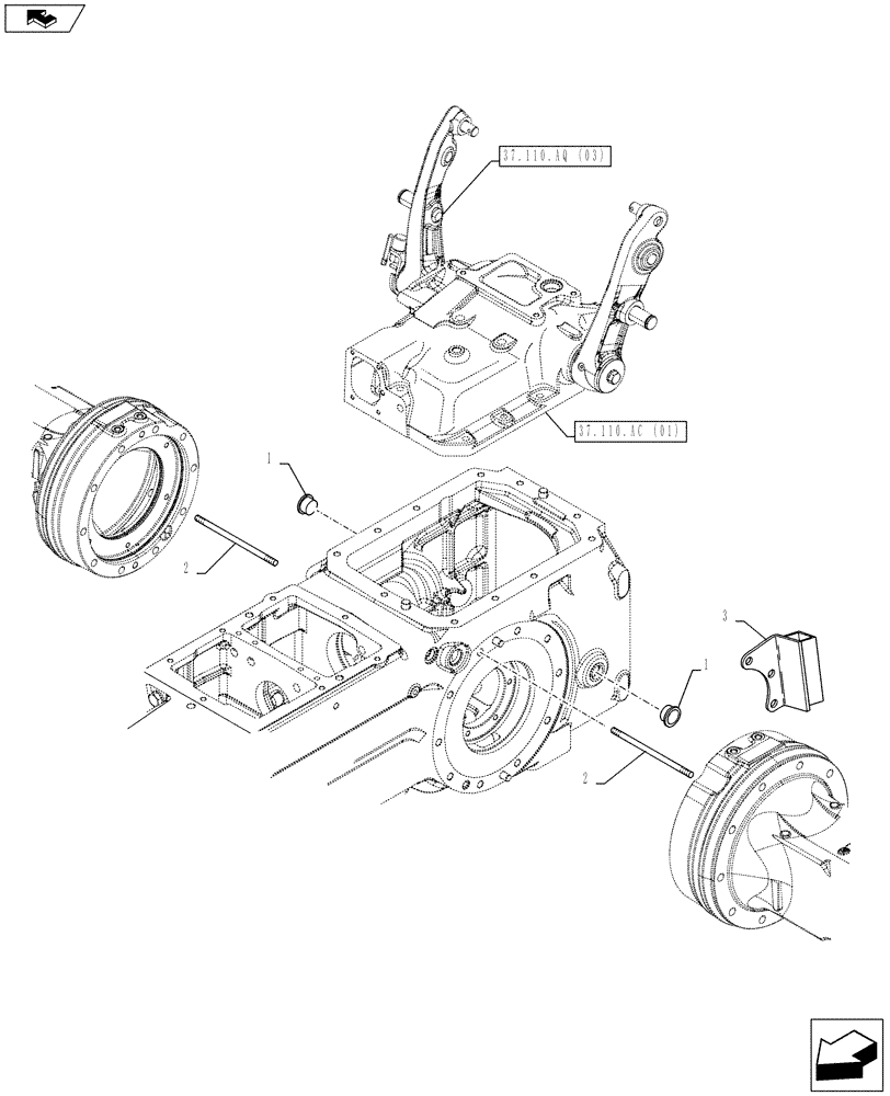 Схема запчастей Case IH FARMALL 115C - (35.116.AH[07]) - VAR - 743595 - HYDRAULIC LIFT, LIFT CYLINDER (35) - HYDRAULIC SYSTEMS