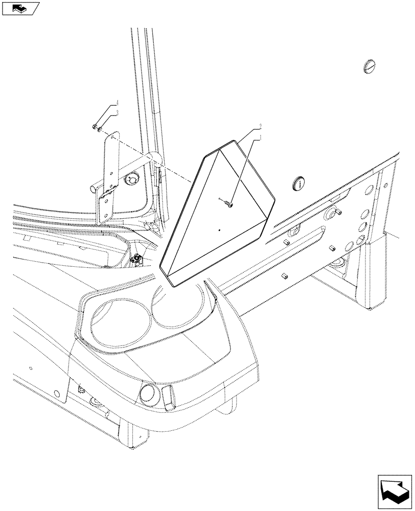 Схема запчастей Case IH FARMALL 85C - (55.404.BH[08]) - VAR - 334255, 334256, 334257 - WARNING TRIANGLE - NA (55) - ELECTRICAL SYSTEMS