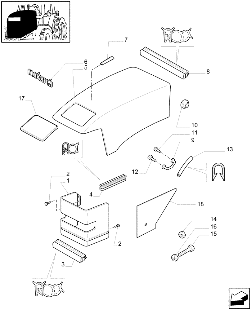 Схема запчастей Case IH MXM155 - (1.83.0[01]) - HOOD (08) - SHEET METAL