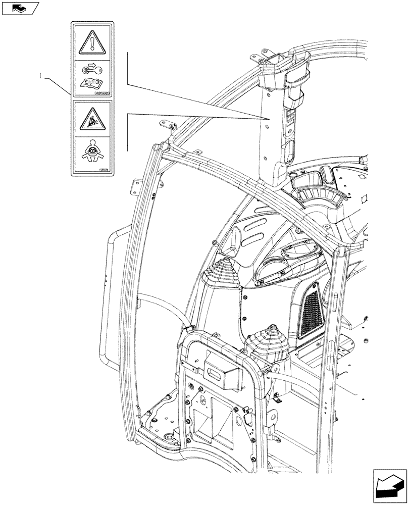 Схема запчастей Case IH FARMALL 115C - (90.108.AC[20]) - VAR -334220, 334222, 334230, 334231, 334232, 334356 - WARNING DECAL, W/ CAB - ISO (90) - PLATFORM, CAB, BODYWORK AND DECALS