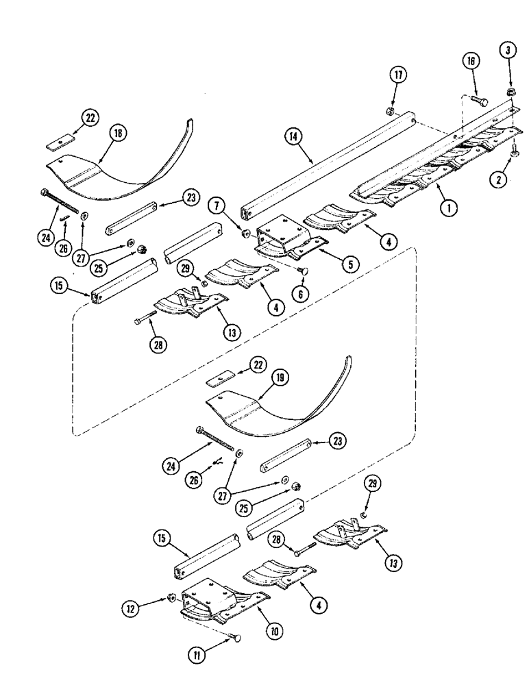 Схема запчастей Case IH 1020 - (9D-12) - CUTTER BAR SKIDS AND SUPPORT SPRINGS (09) - CHASSIS/ATTACHMENTS