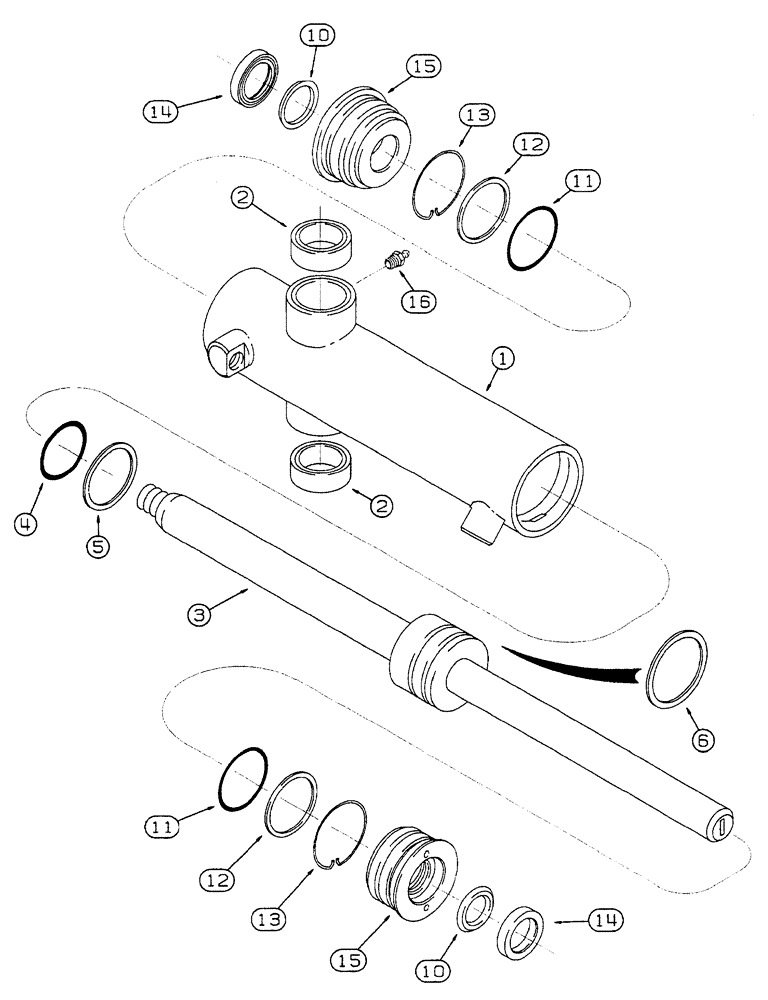 Схема запчастей Case IH 7230 - (5-024) - STEERING CYLINDER ASSEMBLY, 2-WHEEL DRIVE (05) - STEERING