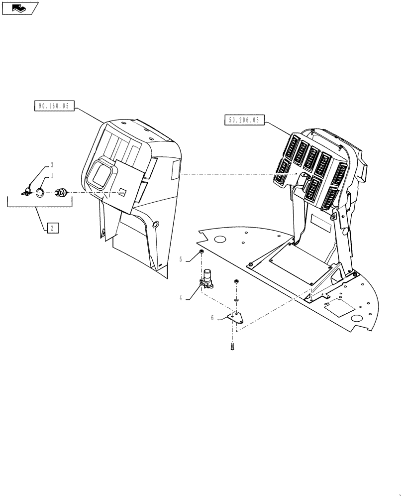 Схема запчастей Case IH STEIGER 500 - (55.440.08) - FRONT CONSOLE SWITCHES - IGNITION & DIMMER (55) - ELECTRICAL SYSTEMS