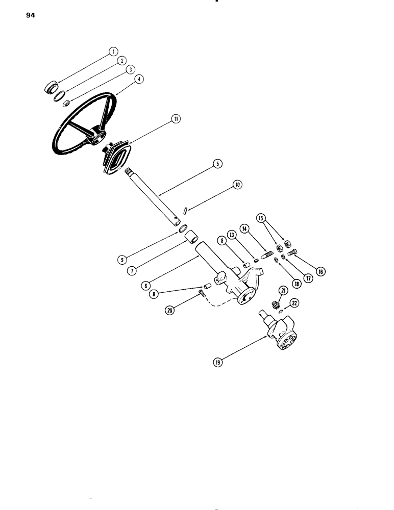 Схема запчастей Case IH 1090 - (094) - RIGID STEERING COLUMN (05) - STEERING