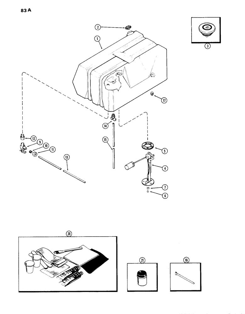 Схема запчастей Case IH 870 - (083A) - FUEL TANK AND LINES, (301B) SPARK IGNITION ENGINE, NYLON MATERIAL (03) - FUEL SYSTEM