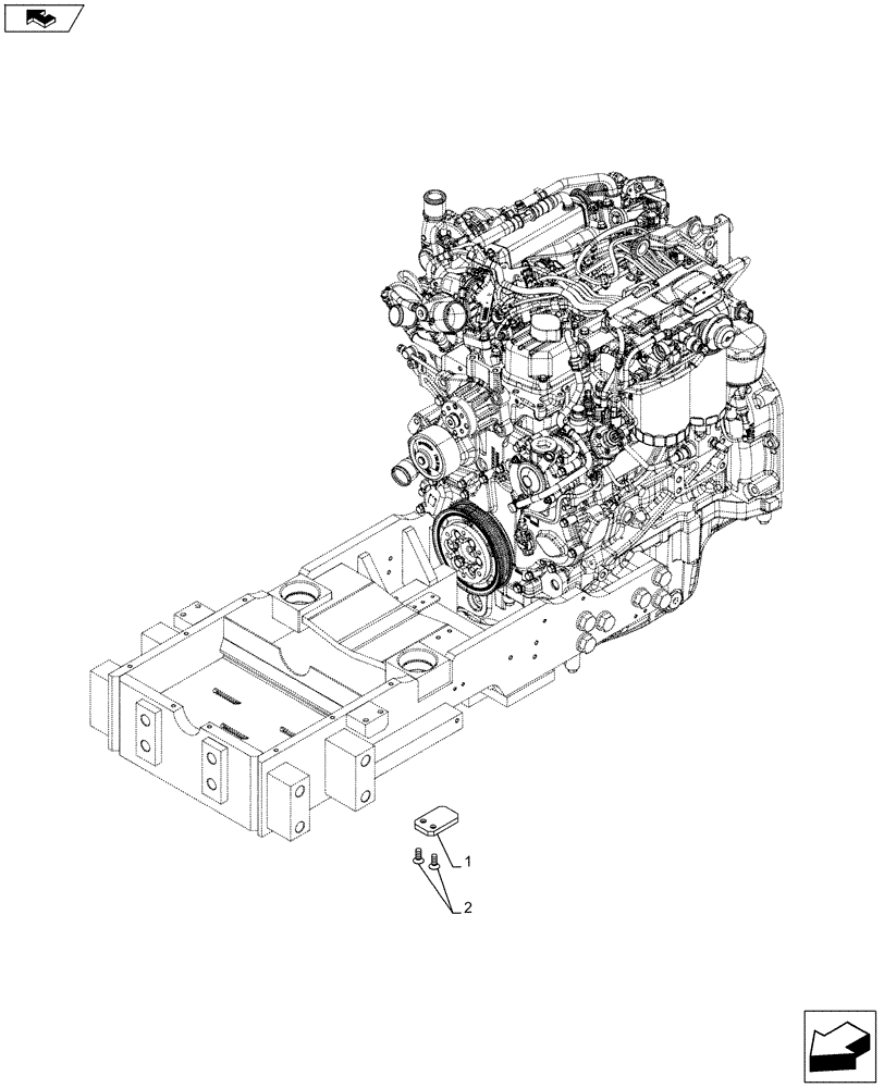 Схема запчастей Case IH FARMALL 95C - (25.100.AV[04]) - VAR - 331490, 743593 - FRONT AXLE SUPPORT, SPACER, 4WD (25) - FRONT AXLE SYSTEM