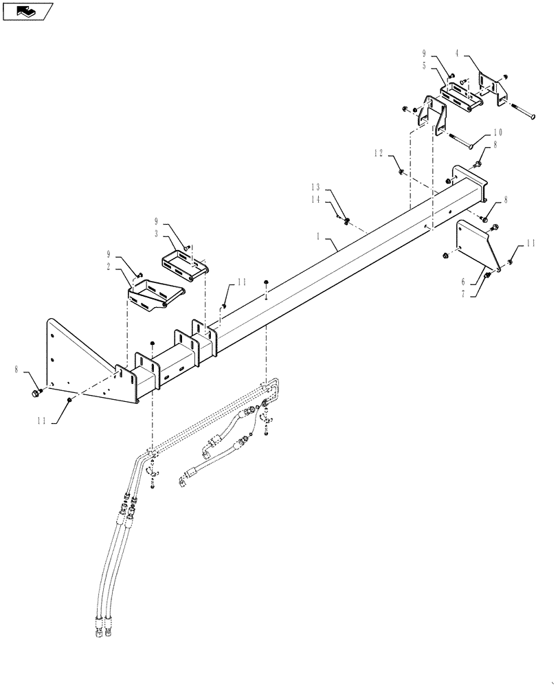 Схема запчастей Case IH 7130 - (90.105.08[02]) - SUPPORT AND MOUNTING, LEFT HAND PANEL HINGE MOUNTING (90) - PLATFORM, CAB, BODYWORK AND DECALS