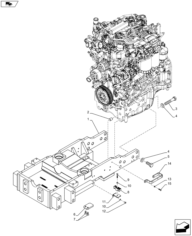 Схема запчастей Case IH FARMALL 105C - (25.100.AV[01]) - VAR - 334216 - FRONT AXLE SUPPORT, 4WD (25) - FRONT AXLE SYSTEM